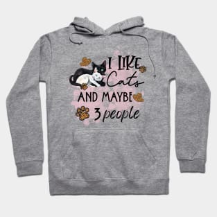 i like cats and maybe 3 people Hoodie